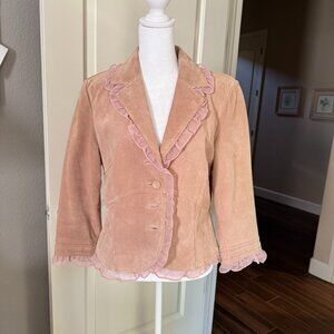 Margaret Godfrey Suede Jacket in Dusty Rose, Size 12